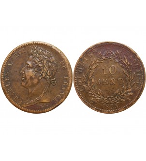 10 CENTIMES CHARLES X 1825 A "Guyane & Sénégal" 2