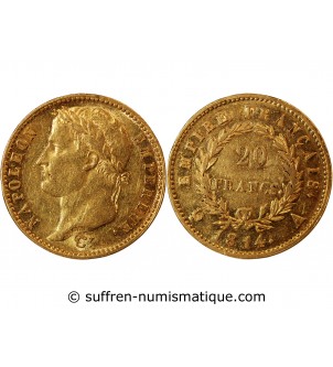 NAPOLEON Ier﻿ - 20 FRANCS OR 1814 A PARIS﻿﻿﻿