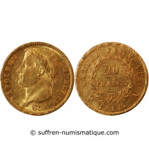 NAPOLEON Ier﻿ - 20 FRANCS OR 1814 A PARIS﻿﻿﻿