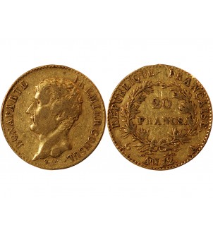 BONAPARTE 1er CONSUL﻿ - 20 FRANCS OR AN 12 A PARIS﻿ 2