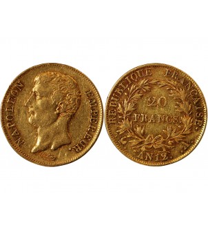 NAPOLEON Ier, TYPE INTERMEDIAIRE - 20 FRANCS OR AN 12 A PARIS﻿ 2