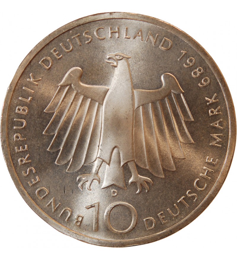 ALLEMAGNE - 10 MARK ARGENT 1989 D - 2000 ANS DE BONN