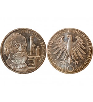 ALLEMAGNE - 10 MARK ARGENT 1988 F - CARL ZEISS 2