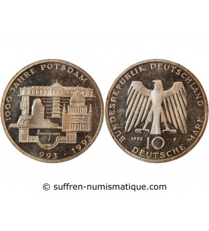 ALLEMAGNE - 10 MARK ARGENT 1993 F - 1000 ANS DE POTSDAM
