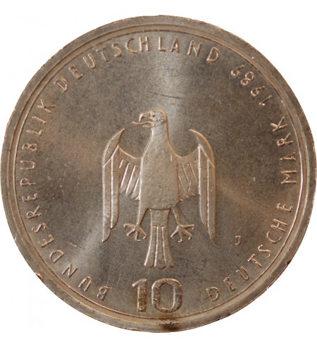 ALLEMAGNE - 10 MARK ARGENT 1989 J - 800 ANS DE HAMBOURG