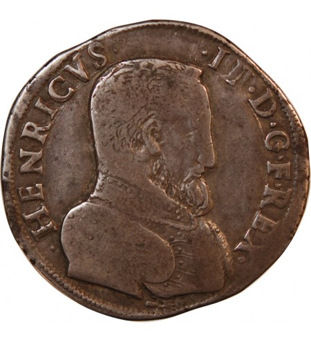 HENRI II - TESTON ARGENT 1559 H LA ROCHELLE - 1e TYPE