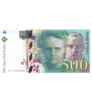 FRANCE, PIERRE ET MARIE CURIE - 500 FRANCS 1994 - SÉRIES VARIÉES - TTB