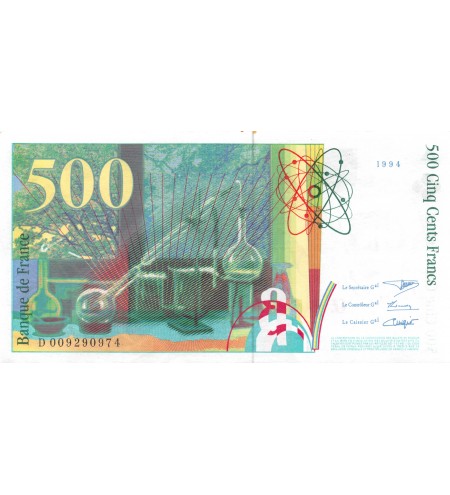 FRANCE, PIERRE ET MARIE CURIE - 500 FRANCS 1994 - SÉRIES VARIÉES - TTB+