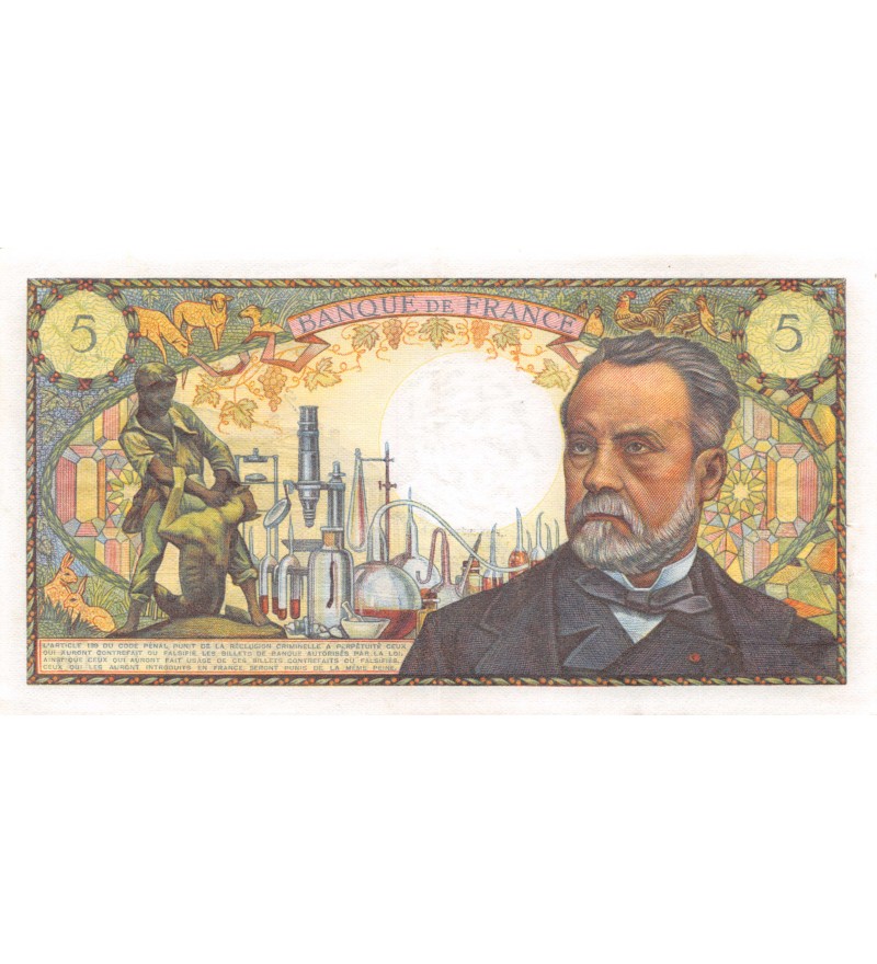 FRANCE, LOUIS PASTEUR - 5 FRANCS 05.06.1969 - SÉRIE H.106 - TTB