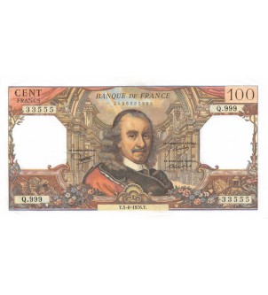 FRANCE, PIERRE CORNEILLE - 100 FRANCS 05.08.1976 - SÉRIE Q.999 - TTB+ 2