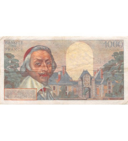FRANCE, RICHELIEU - 1000 FRANCS 04.10.1956 - SÉRIE F.279 - TB