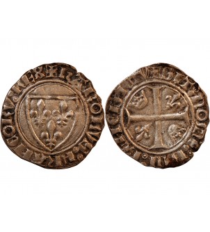 CHARLES VI - BLANC GUENAR 1380 / 1422 ROMANS 2