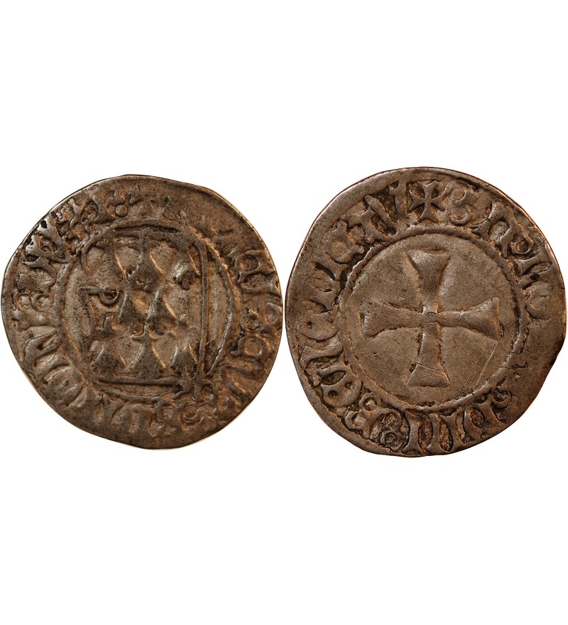 DUCHE DE BRETAGNE, FRANCOIS Ier - BLANC A LA TARGE 458 / 1488 RENNES