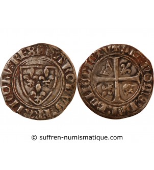 CHARLES VI - BLANC GUENAR 1380 / 1422 - POINT SOUS S