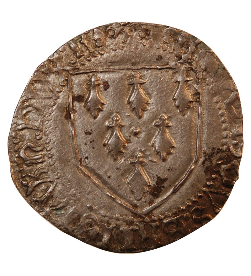 DUCHE DE BRETAGNE, FRANCOIS II - GROS A L'ECU 1458 / 1488 RENNES