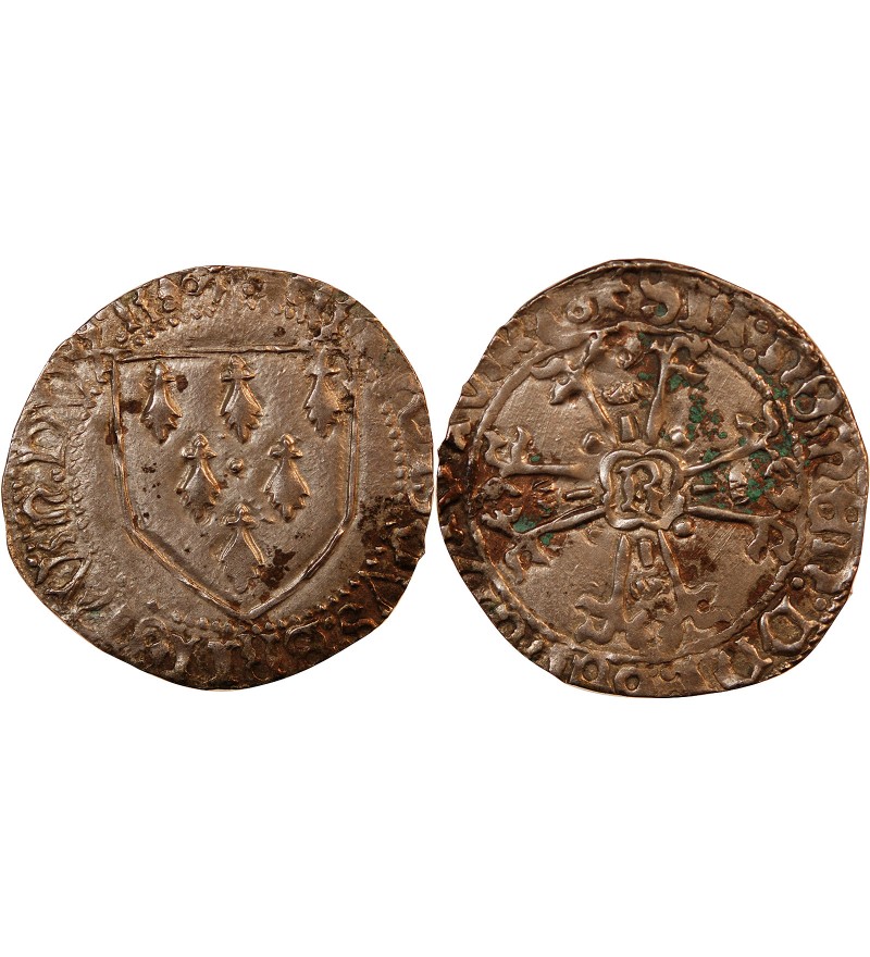 DUCHE DE BRETAGNE, FRANCOIS II - GROS A L'ECU 1458 / 1488 RENNES