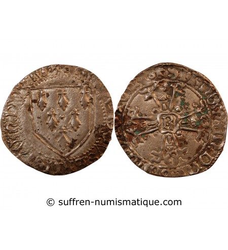 DUCHE DE BRETAGNE, FRANCOIS II - GROS A L'ECU 1458 / 1488 RENNES