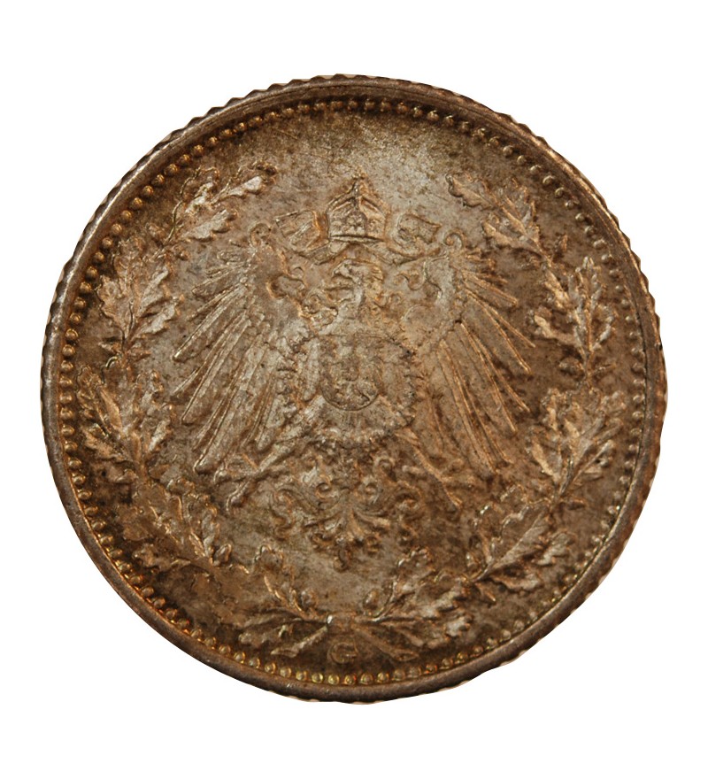 ALLEMAGNE, WILHELM II - 1/2 MARK 1906 G KARLSRUHE