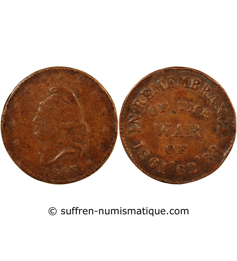 USA - JETON CUIVRE 1863 - REMEMBRANCE OF THE WAR