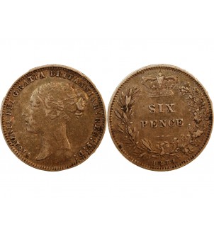 GRANDE-BRETAGNE, VICTORIA - 6 PENCE ARGENT 1879 2