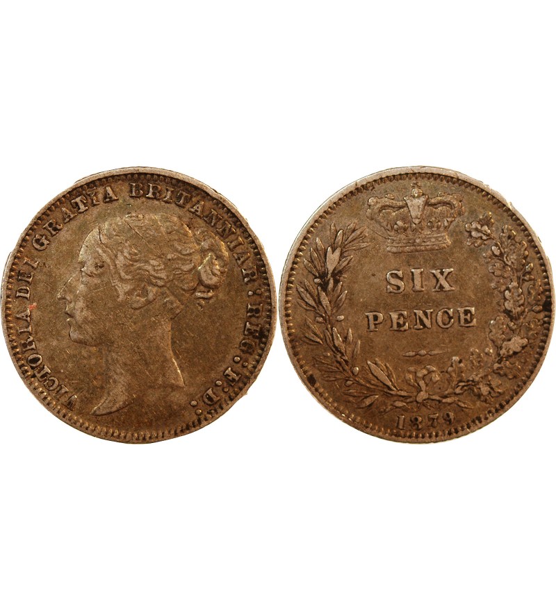 GRANDE-BRETAGNE, VICTORIA - 6 PENCE ARGENT 1879