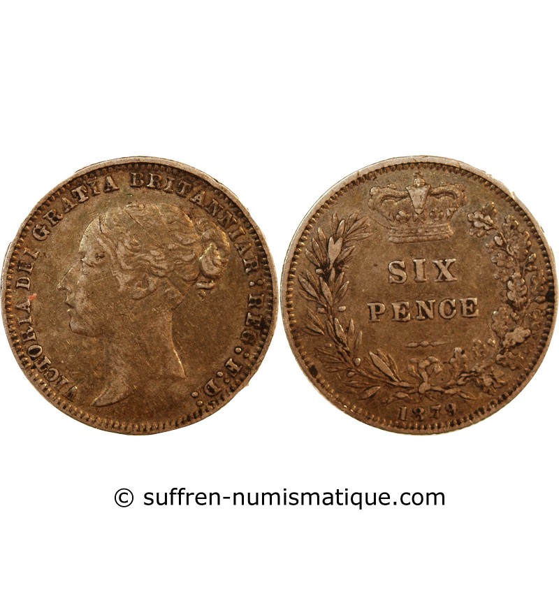 GRANDE-BRETAGNE, VICTORIA - 6 PENCE ARGENT 1879