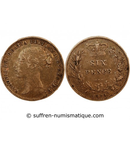 GRANDE-BRETAGNE, VICTORIA - 6 PENCE ARGENT 1879