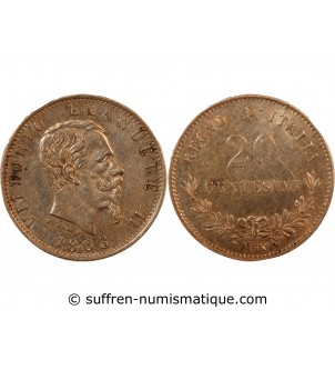 ITALIE, VICTOR EMMANUEL II - 20 CENTESIMI ARGENT 1863 M MILAN