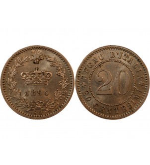 ITALIE, UMBERTO Ier - 20 CENTESIMI 1894 KB 2