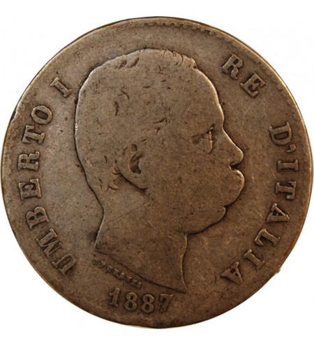 ITITALIE, UMBERTO Ier - 1 LIRE ARGENT 1887 M MILAN