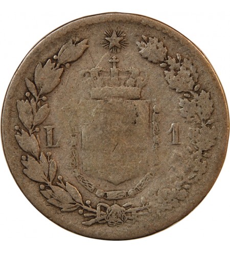 ITITALIE, UMBERTO Ier - 1 LIRE ARGENT 1887 M MILAN