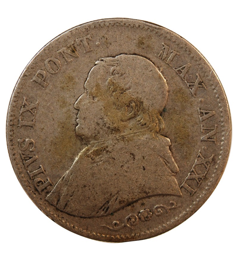 VATICAN, PIE IX - 1 LIRE 1866 ROME AN XXI