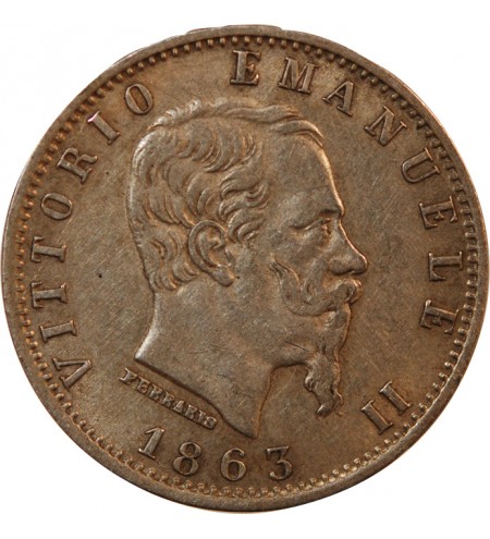 ITALIE, VICTOR EMMANUEL II - 20 CENTESIMI ARGENT 1863 M MILAN