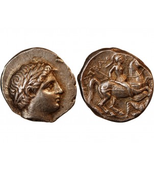 ROYAUME DE PEONIE, PATRAOS - TETRADRACHME ARGENT 335 / 315 AV JC 2