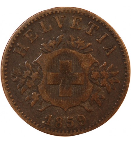 SUISSE - 20 CENTIMES 1859 B BERNE - ECUSSON