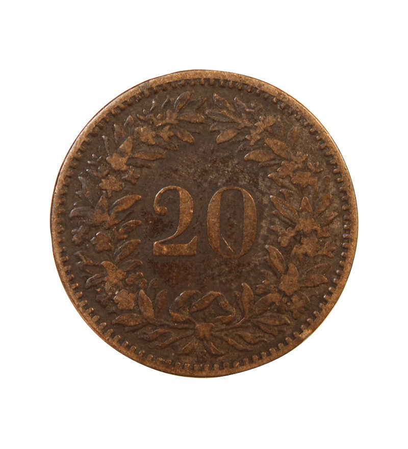 SUISSE - 20 CENTIMES 1859 B BERNE - ECUSSON