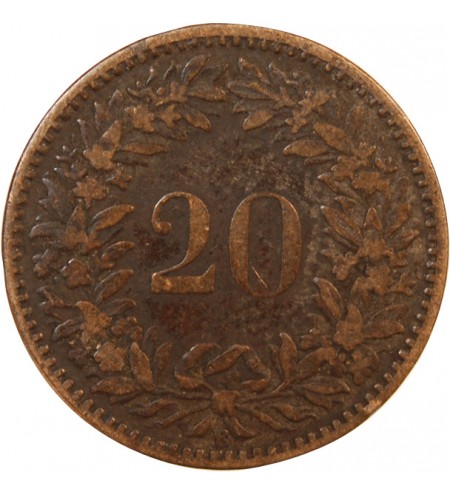 SUISSE - 20 CENTIMES 1859 B BERNE - ECUSSON