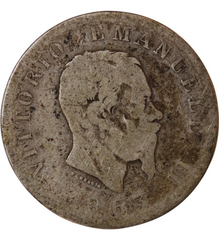 ITALIE, VICTOR EMMANUEL II - 1 LIRE ARGENT 1863 T TURIN