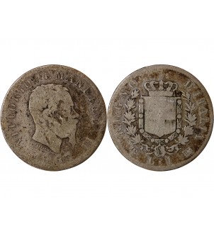 ITALIE, VICTOR EMMANUEL II - 1 LIRE ARGENT 1863 T TURIN 2