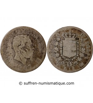 ITALIE, VICTOR EMMANUEL II - 1 LIRE ARGENT 1863 T TURIN