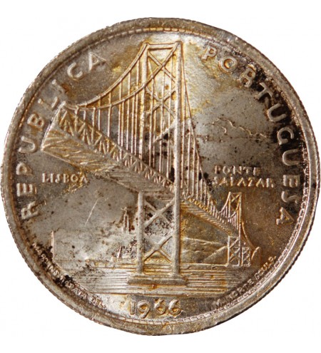 PORTUGAL - 20 ESCUDOS ARGENT 1966 - PONT SALAZAR