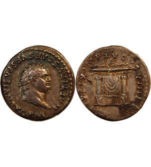 VESPASIEN, FRAPPE SOUS TITUS - DENIER ARGENT 80 ROME 2