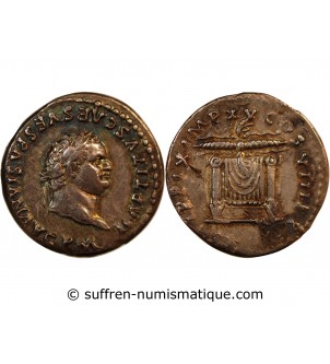 VESPASIEN, FRAPPE SOUS TITUS - DENIER ARGENT 80 ROME