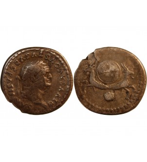 VESPASIEN, FRAPPE SOUS TITUS - DENIER ARGENT 80 ROME 2