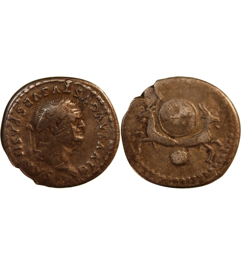 VESPASIEN, FRAPPE SOUS TITUS - DENIER ARGENT 80 ROME