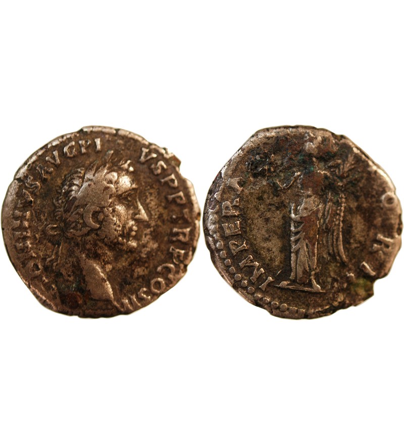 ANTONIN LE PIEUX - DENIER ARGENT 143 ROME