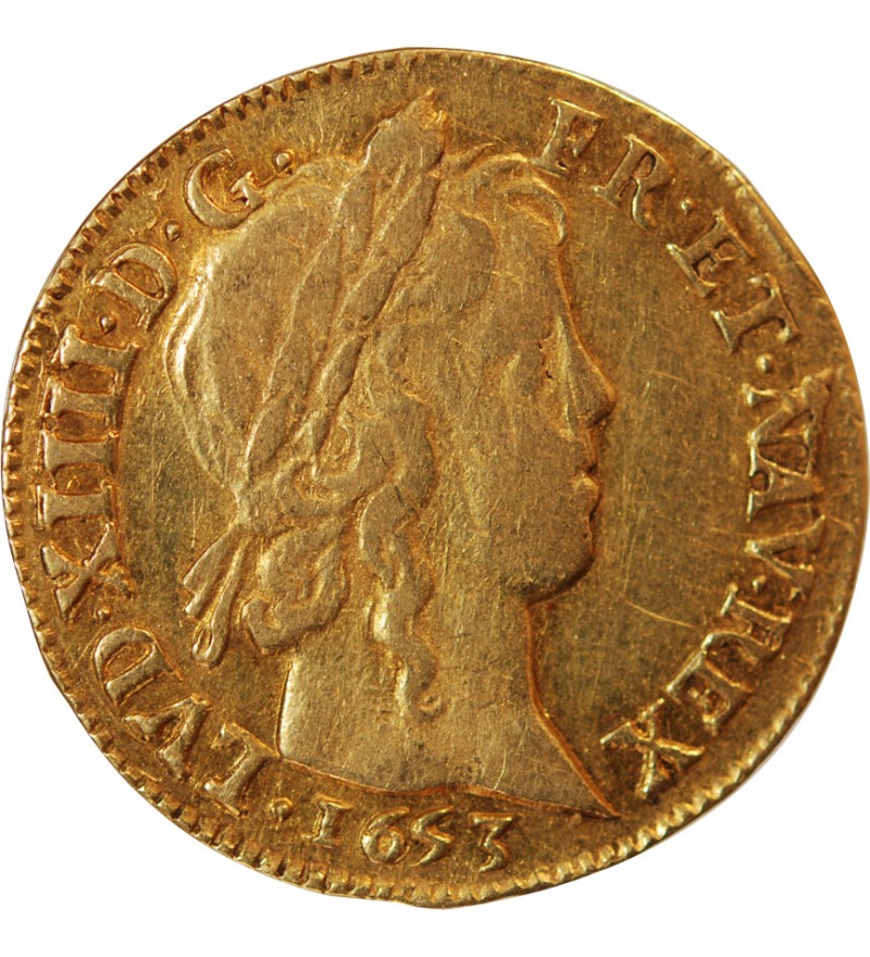 LOUIS XIV - LOUIS D'OR A LA MECHE LONGUE 1653 AIX Frappe médaille