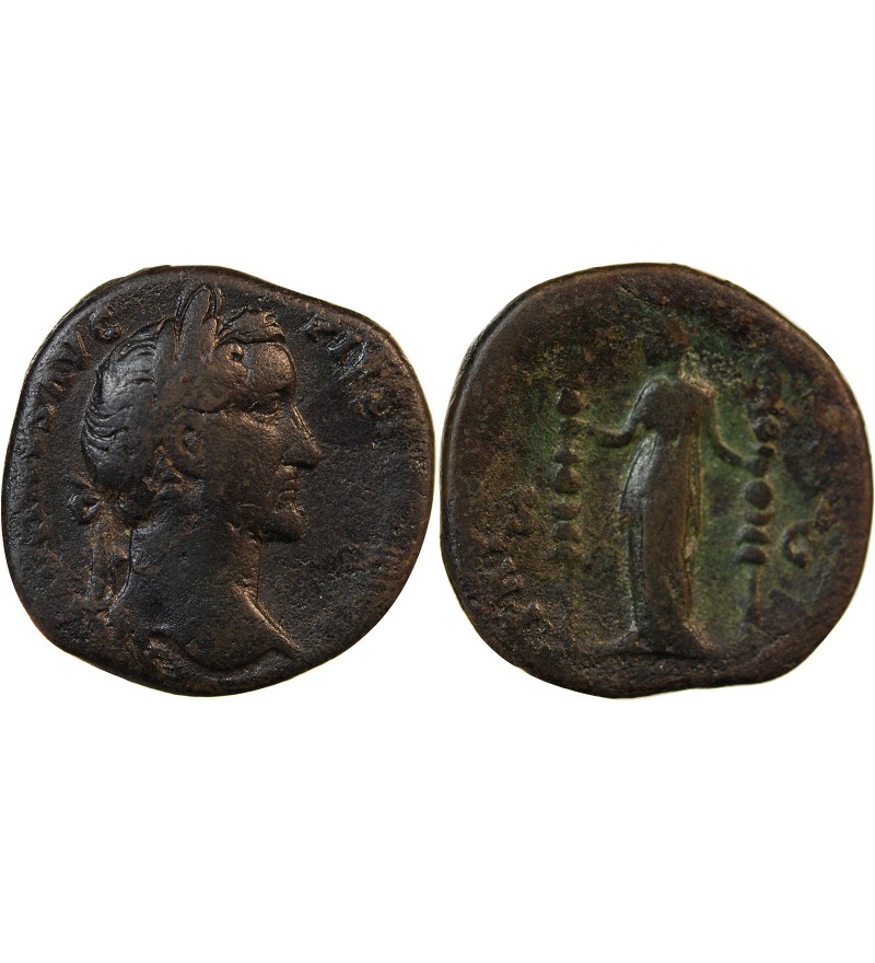 ANTONIN LE PIEUX - SESTERCE 155 / 156 ROME