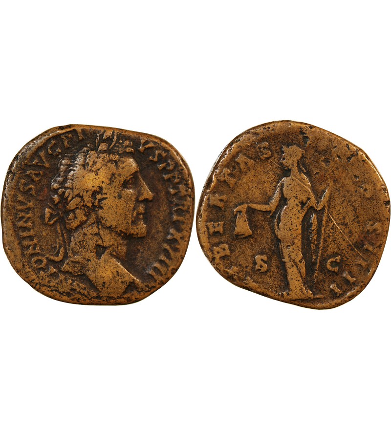 ANTONIN LE PIEUX - SESTERCE 154 / 155 ROME