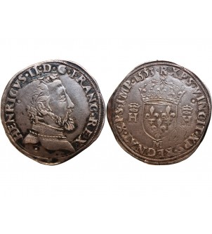 France Henri II - Teston Argent 1553 M Toulouse 2